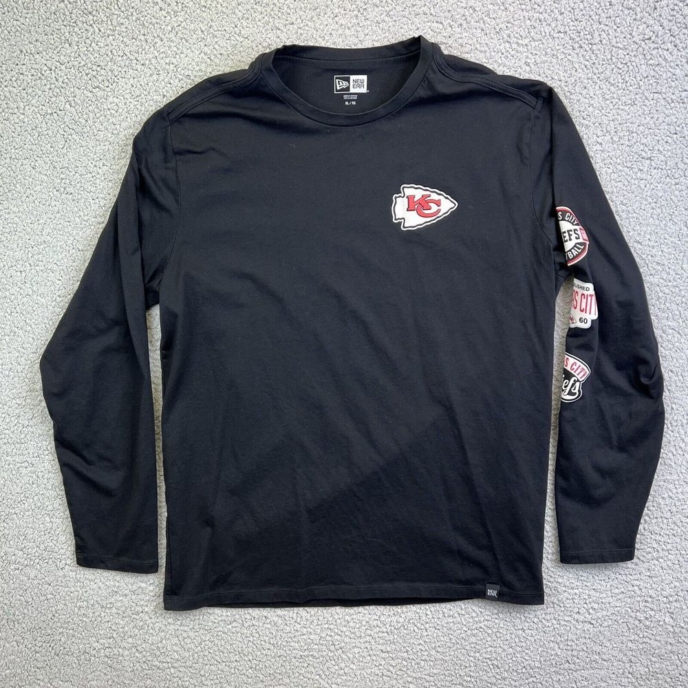 Kansas City Chiefs Women's New Era Black Long‎ Sleeve Shirt Size XL Mens